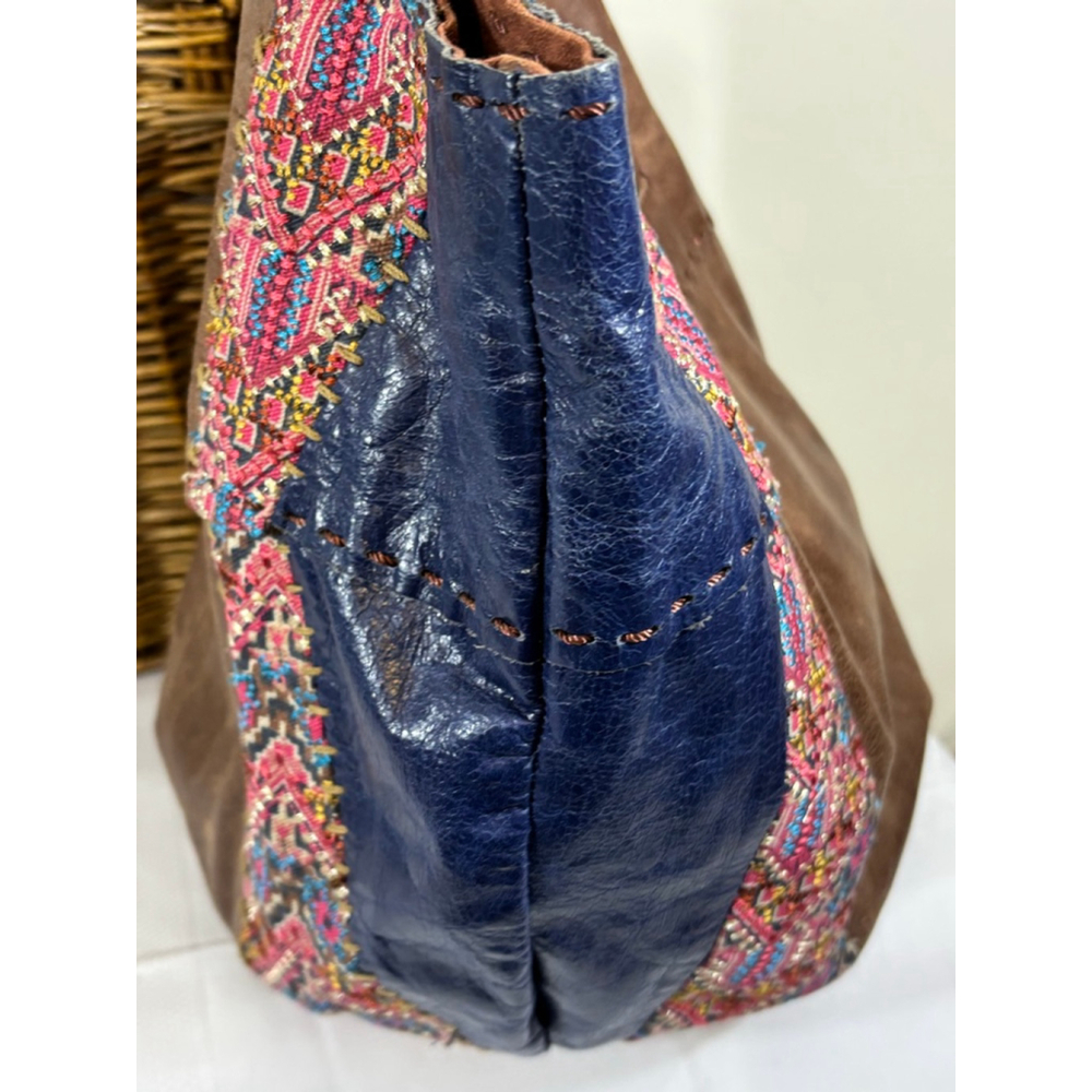 The Sak Brown and Blue Tote with Pink Accents - Picture 10 of 16